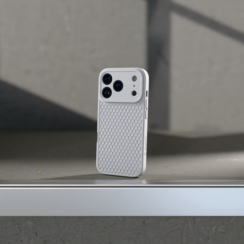 HexGrip iPhone 17 Pro case in Titanium Silver